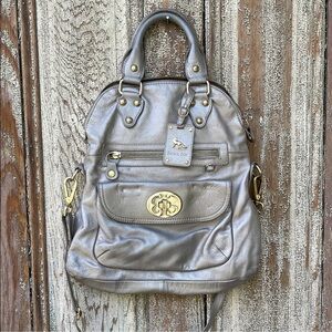 Emma Fox Metallic Silver Crossbody Bag
